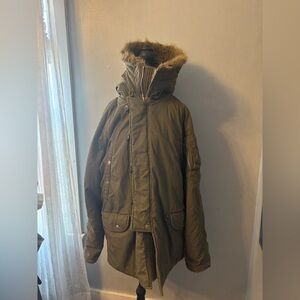 VTG Abercrombie & Fitch parka jacket coat military type A no. 895 fur hood M